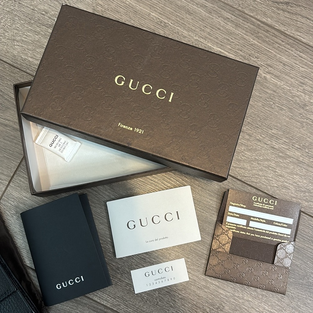 Gucci Black Leather Continental Wallet with Box and Dustbag - Picture 2 of 8